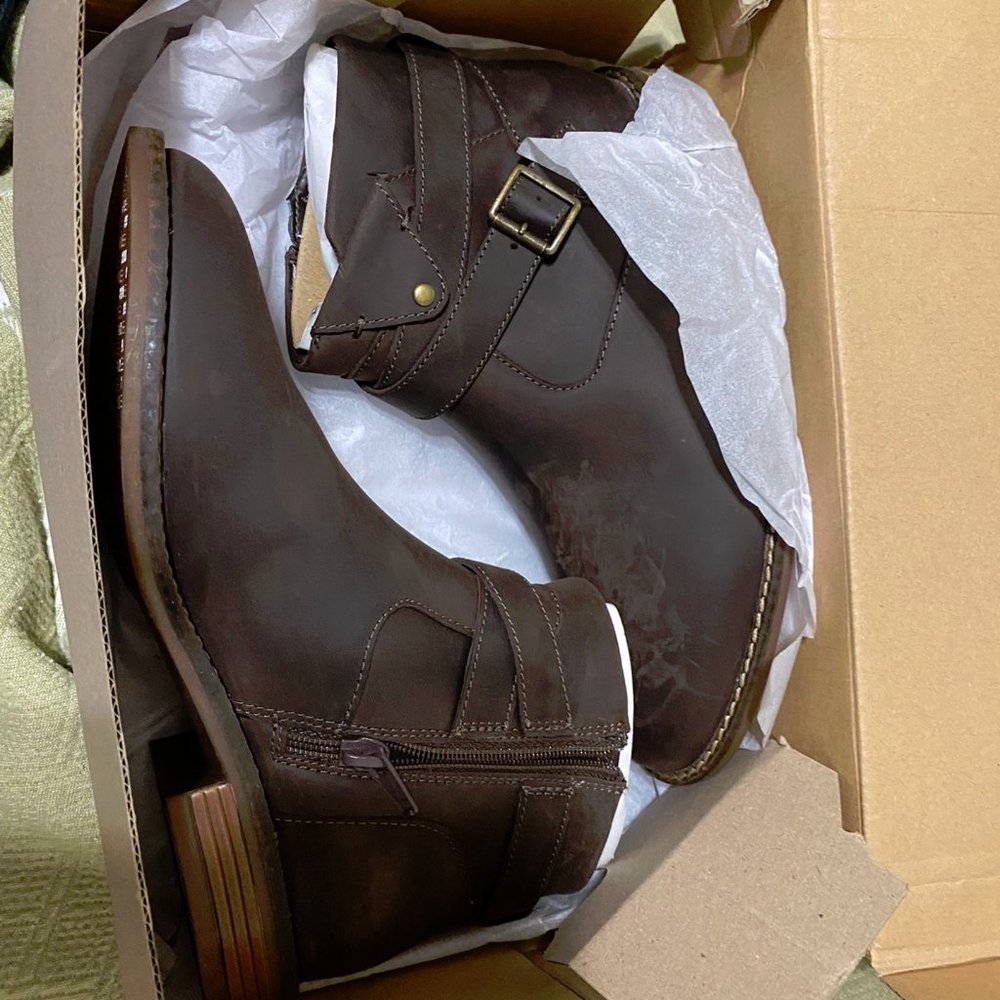 Clarks Womens Leather Cazmine Dime Boot - Brown 7 NEW